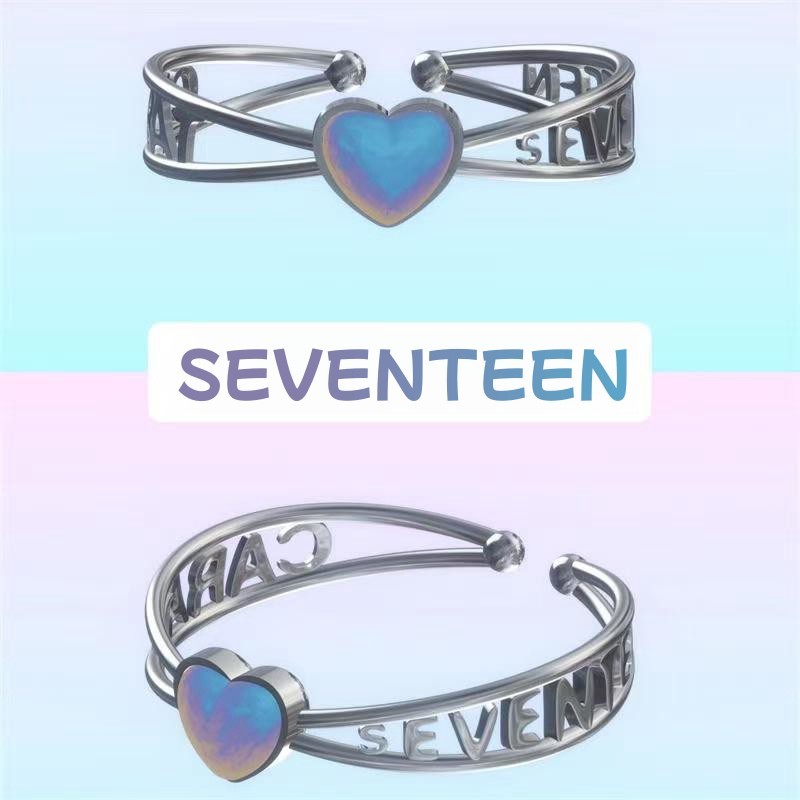 Kpop Idol SEVENTEEN Eternal Lovee Ring กะรัตพัดลมรองรับแหวน