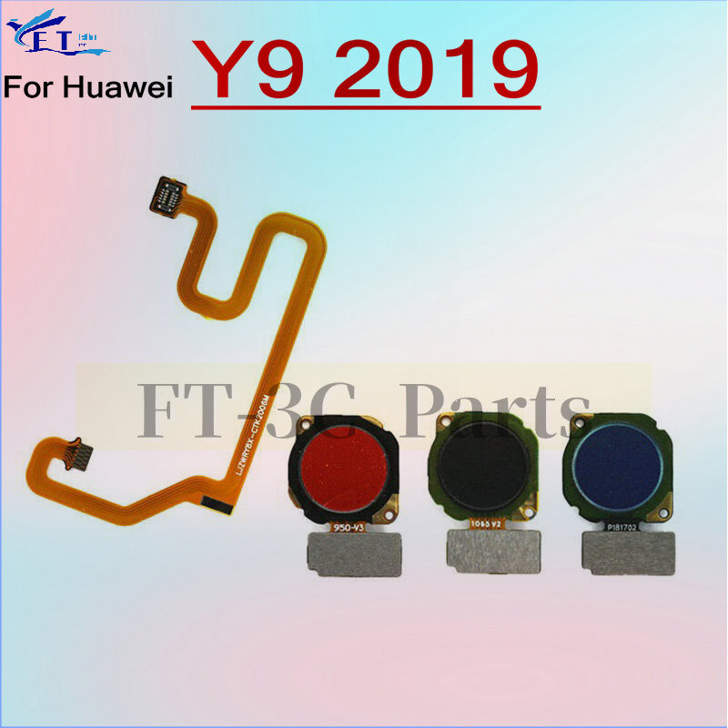 สําหรับ Huawei Y9 2019 เครื่องสแกนลายนิ้วมือปุ่มบ้าน Flex Cable Touch ID Sensor กลับ Flex Cable อะไหล่ซ่อม