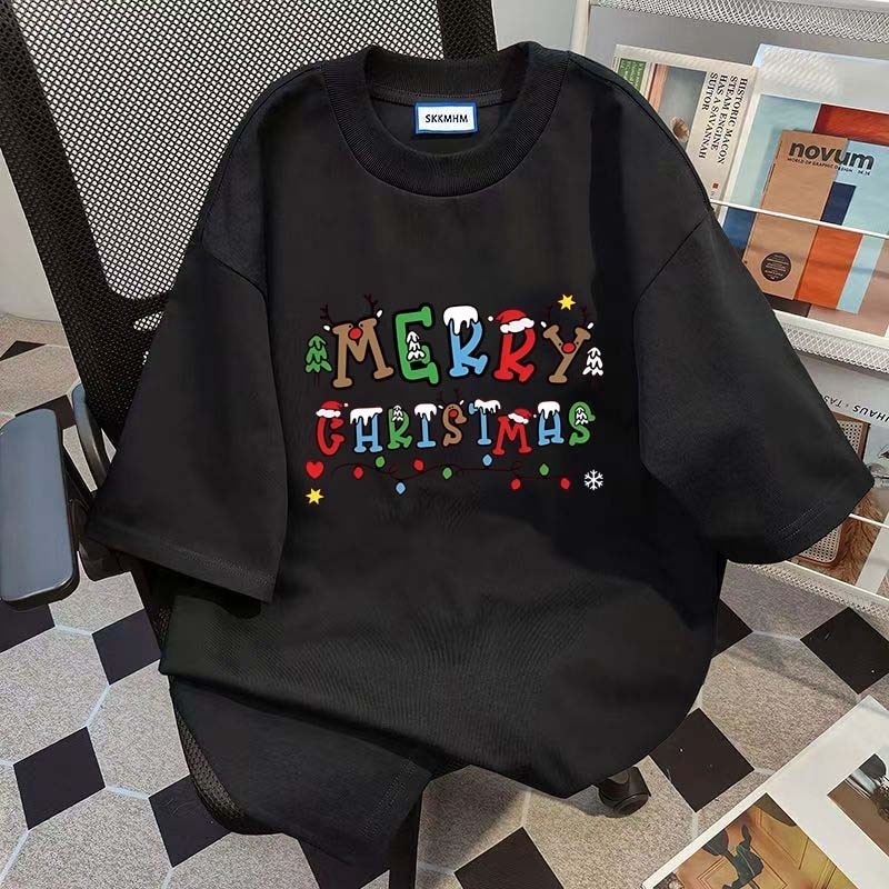 (จัดส่งตลอด 24 ชั่วโมง)Woo Right คริสต์มาส เสื้อยืดลาย Merry Christmas 2024 เนื้อผ้า cotton 100% unisex 388