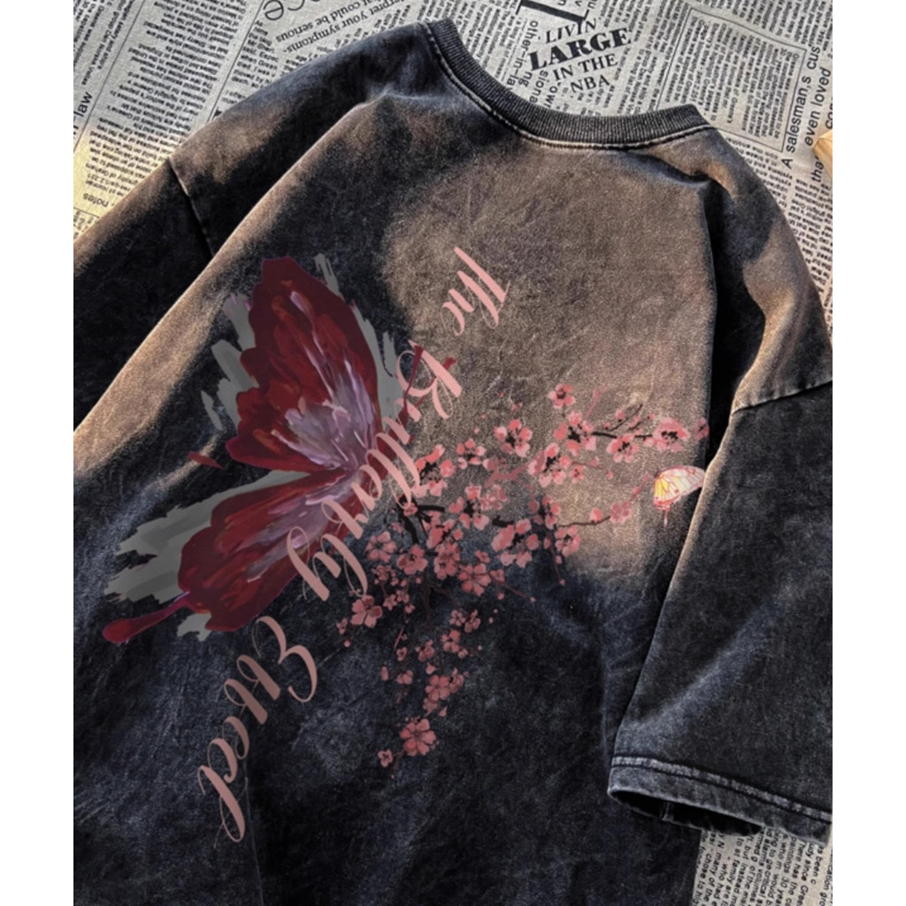 （พร้อมส่งจากกทม มาถึงใน 2วัน）CODเสื้อยืดแขนสั้นผู้ชายสีดำพิมพ์ลายผ้าฝ้ายสวมใส่สบายเสื้อยืดฟอกเชิ้ตแฟชั่นลำลอง oversize