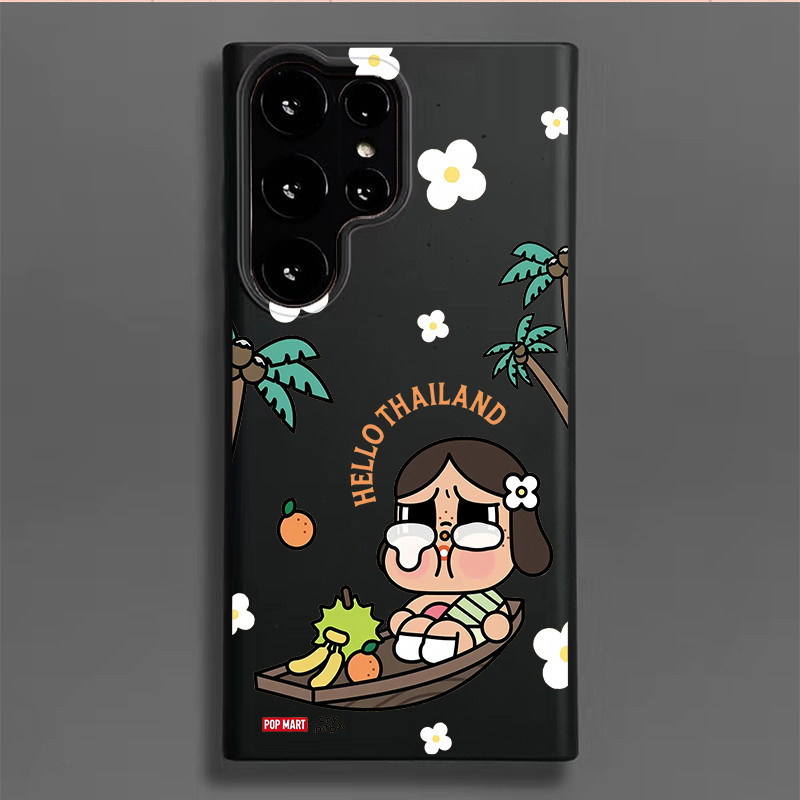 Samsung S24 Ultra S24 น่ารัก POP MART Hello Thailand Cry ผลไม้เด็ก Frosted เป็นมิตรกับสิ่งแวดล้อมฟางข้าวสาลีสําหรับ Samsung S23/S22/S21/S20 FE A12 A13 14 A15 A53 A55 ฝาครอบกันกระแทก