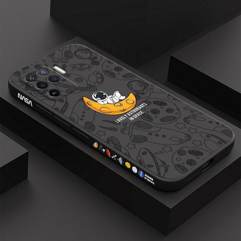 เคส OPPO A94 / Reno5F สีทึบ OPPO Reno5 F / A94 ภาพประกอบอวกาศ เคสโทรศัพท์นักบินอวกาศ XTKR