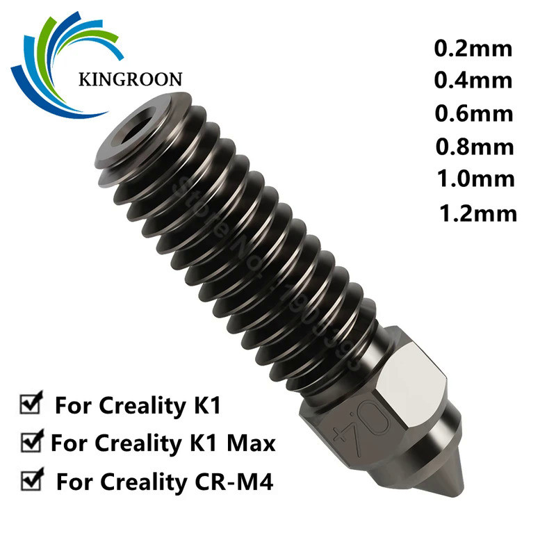 Fast Speed 3D Printer Nozzle For Creality K1 / K1 Max High Temperature Durable Hardened Steel Nozzle