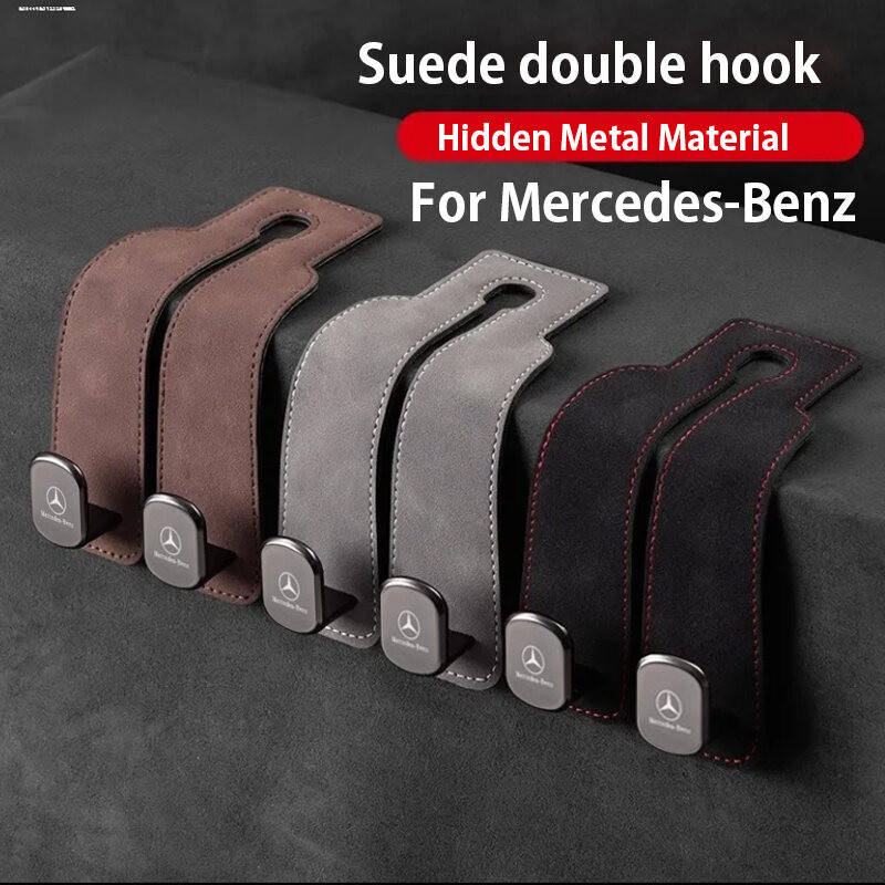 Mercedes-benz Car Hook สําหรับอุปกรณ์ตกแต่งภายในรถยนต์กระเป๋า Hook Holder Double Hook สําหรับ W203 W210 W211 W124 W202 W204 AMG E300L E300L S-Class C-Class c180