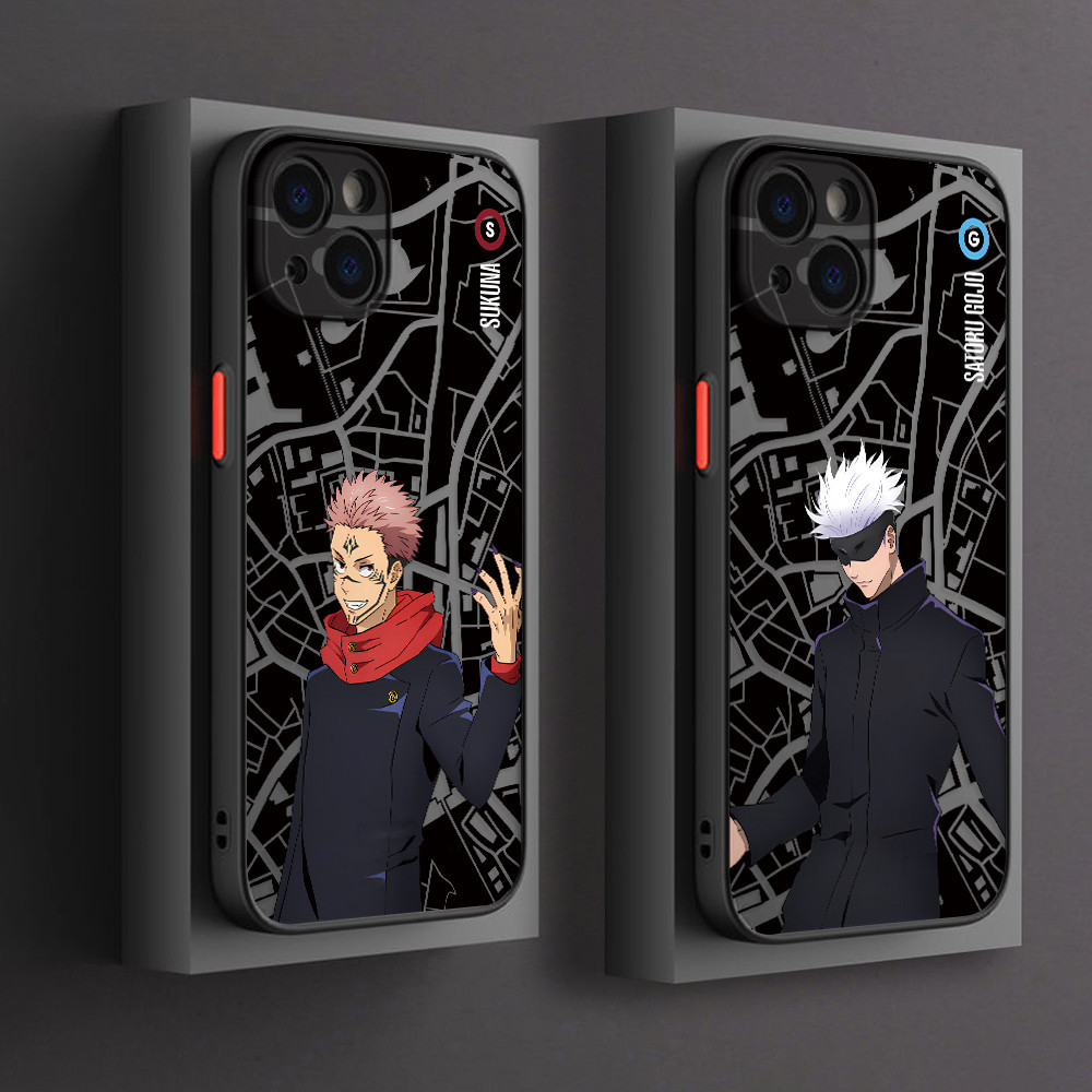 Jujutsu Kaisen Ryomen Sukuna Satoru GojoปลอกสําหรับOppo A98 A96 A94 A78 A76 A74 A58 A57 A54 A38 A17 A16 A15 4G 5Gเคสโทรศัพท์ผิว-feeling Clear Matte Hardสีดํา