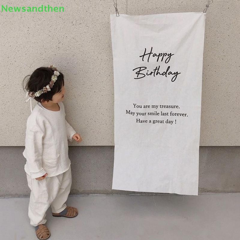 Newsandthen Simple Letter สุขสันต์วันเกิดแขวนผ้า Ins เด็กวันเกิดตกแต่งการจัดภาพ Tapestry Party Dressing Prop Nice