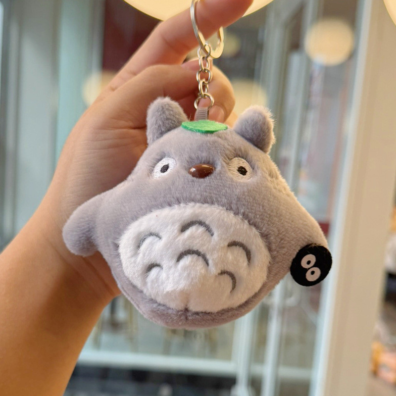 GANTUNGAN SG Totoro พวงกุญแจ Plushie พวงกุญแจรถรถจักรยานยนต์พวงกุญแจบ้าน