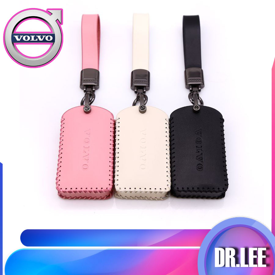 พร้อมแล้ว กระเป๋าใส่กุญแจหนัง VOLVO EX30 ปกกุญแจแบบครึ่งแพ็คสำหรับรถยนต์ DKMU