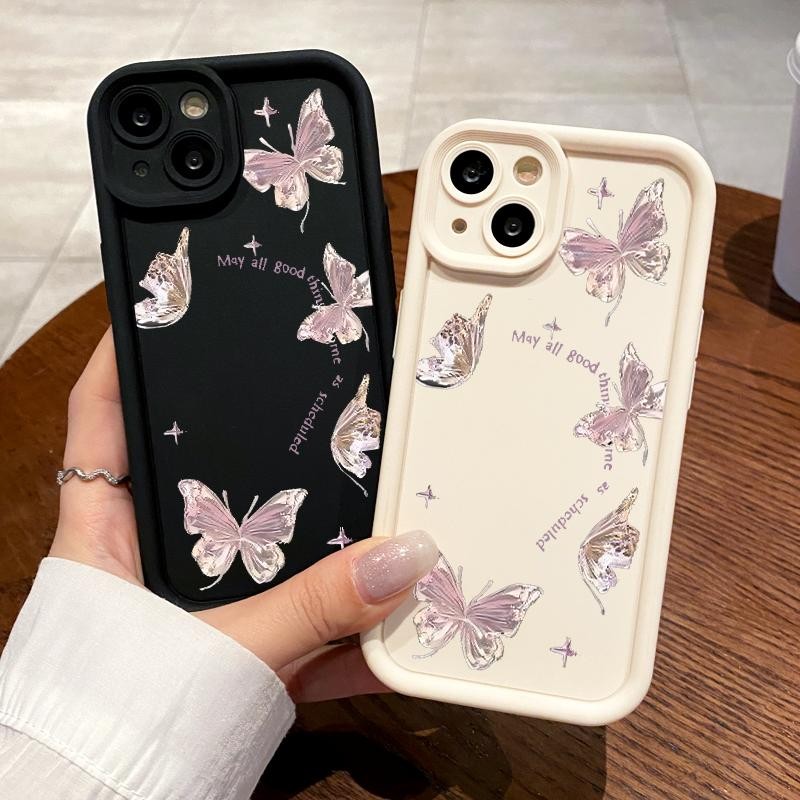 สําหรับ IQOO Z9X 5G Z9 5G Neo U5x Z6 5G Z7i TPU Pro กล้องผีเสื้อ Word-Word ปลอกนุ่ม