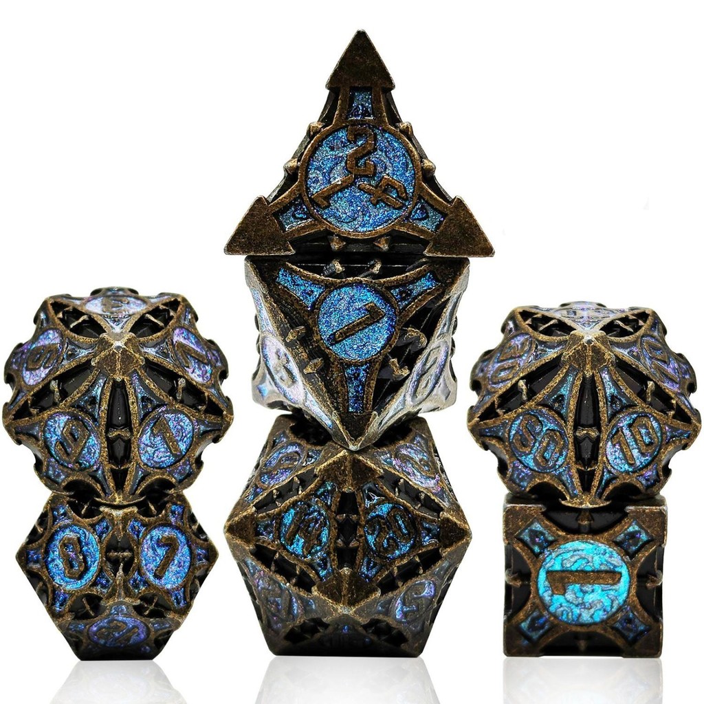 พร้อมส่ง Dnd dice set ลูกเต๋า dnd ชุดลูกเต๋าโลหะแข็ง รูปทรงหลายเหลี่ยม Dungeons & Dragons DND RPG เก