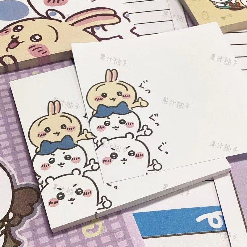 Jiyi Kawa แผ่นจดบันทึกสไตล์ใหม่น่ารักการ์ตูนบันทึกนักเรียนวัสดุตกแต่งมูลค่าสูงฉีกขาดได้ไม่ติด
