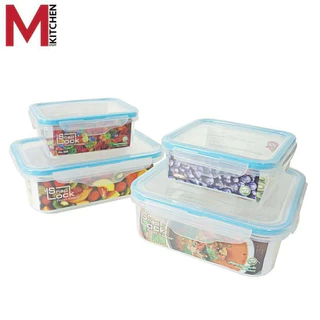 M KITCHEN กล่องอาหาร กล่องข้าว เก็บถนอมอาหาร พลาสติก SN Snap lock สามารถนำเข้าไมโครเวฟ (C4)