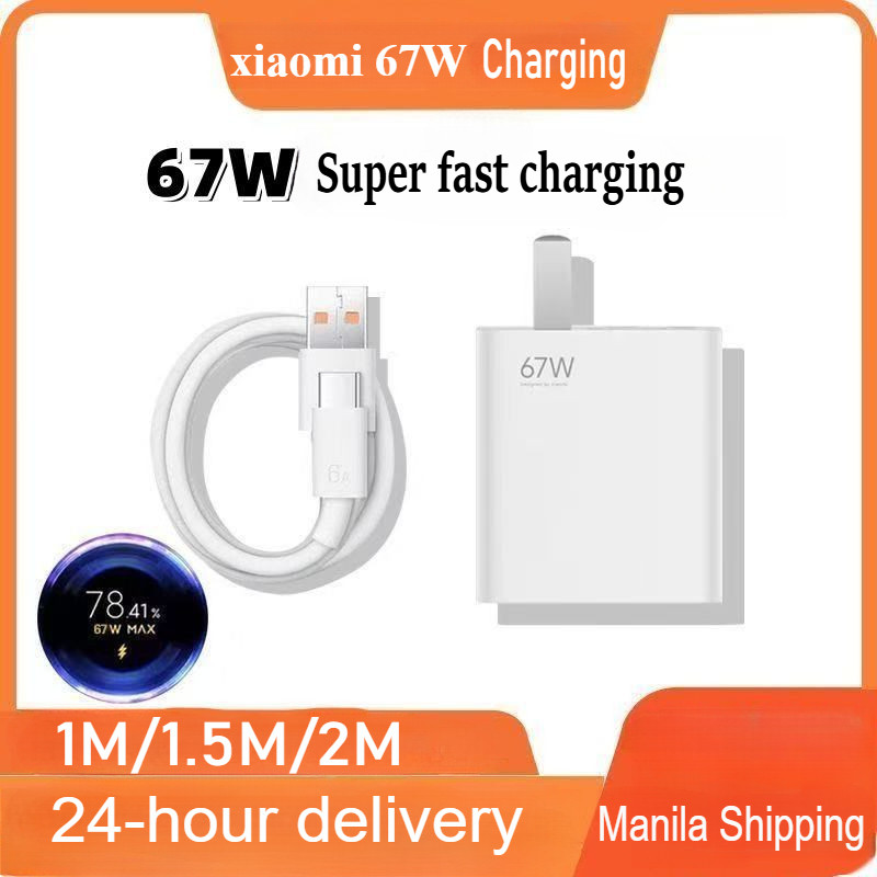 Xiaomi Poco X3/X4/M3/F3 Fast Charger & Cable 33W 67W QC4.0 PD3.0 Certified Type-C Adapter