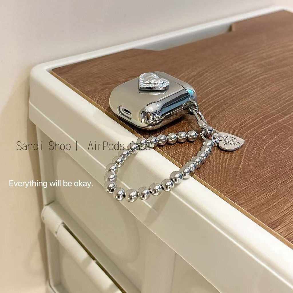 Simple Electroplated เพชรหัวใจ AirPods 4 สําหรับ AirPods รูปที่ 5
