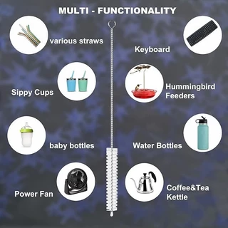 DeeThai แปรงล้างหลอดดูด จุกนม ขนไนล่อน แปรงหลอดทดลอง ไม่ทำให้เป็นรอย straw brush