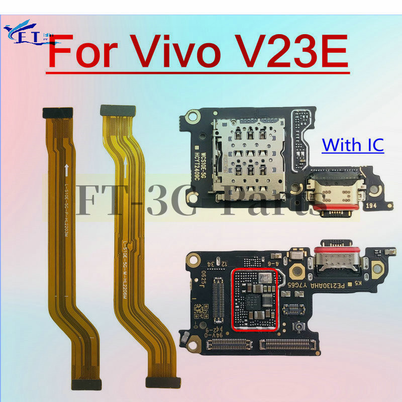 สําหรับ ViVO V23e 4G 5G ชาร์จ USB ชาร์จพอร์ตไมโครโฟน Dock Connector หลัก Flex สาย LCD Flex เปลี่ยนชิ้นส่วน