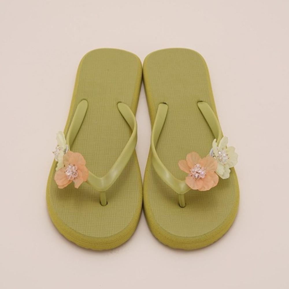 Kodice แบน Soled รองเท้าแตะ,คลิป Toe ดอกไม้ดอกไม้ Flip Flops,All Match Outerwear รองเท้า Anti Slip Beachwear สไลด์รองเท้าแตะชายหาด