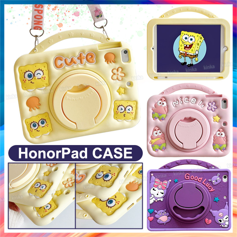 สําหรับ HonorPad X9A 11.5 นิ้ว 2025 Honor Pad V9 X9A HonorPad X8A Honor Pad X9 11.5 นิ้ว 2024 HonorPad X8A 9 X8 Lite 360°Rotatation kickstand เด็กน่ารักการ์ตูนปลอกกันกระแทก