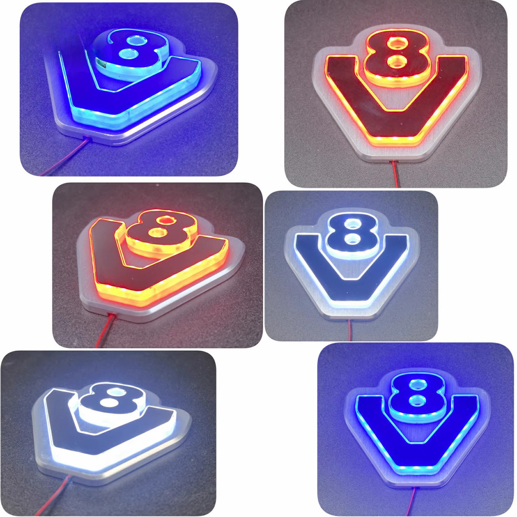 Tamiya 1/14 Rc รถแทรกเตอร์รถบรรทุก V8 Luminous LOGO DC5V 5.5cmX6CM