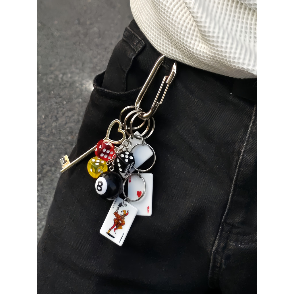 Original Multi-Element สีดํา 8 พวงกุญแจ cleanfit จี้กระเป๋า Niche High-End จี้เอว