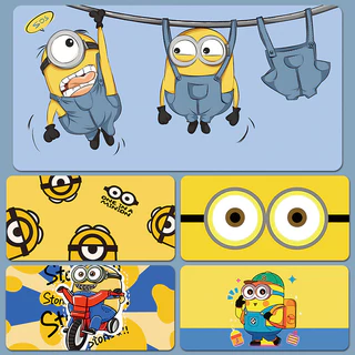 Little Yellow Man แผ่นรองเมาส์แผ่นรองคีย์บอร์ดเกมสํานักงานนักเรียนแผ่นรองเมาส์ยางรองแป้นพิมพ์ขนาดใหญ่หนากันลื่นทนทาน