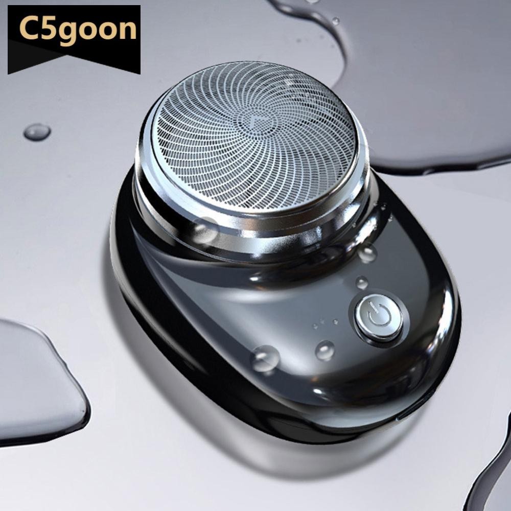 C5GOON เครื่องโกนหนวดไฟฟ้าแบบพกพา Mini USB ชาร์จมีดโกนอัตโนมัติล้างทําความสะอาดได้ทนทานที่ถอดออกได้ 