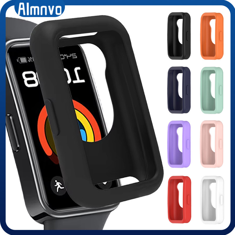 กันชนยางซิลิโคน for Huawei Band 10 9 8 อุปกรณ์ป้องกันหน้าจออ่อน for Smartwatch Huawei Band 10 9 8 NFC