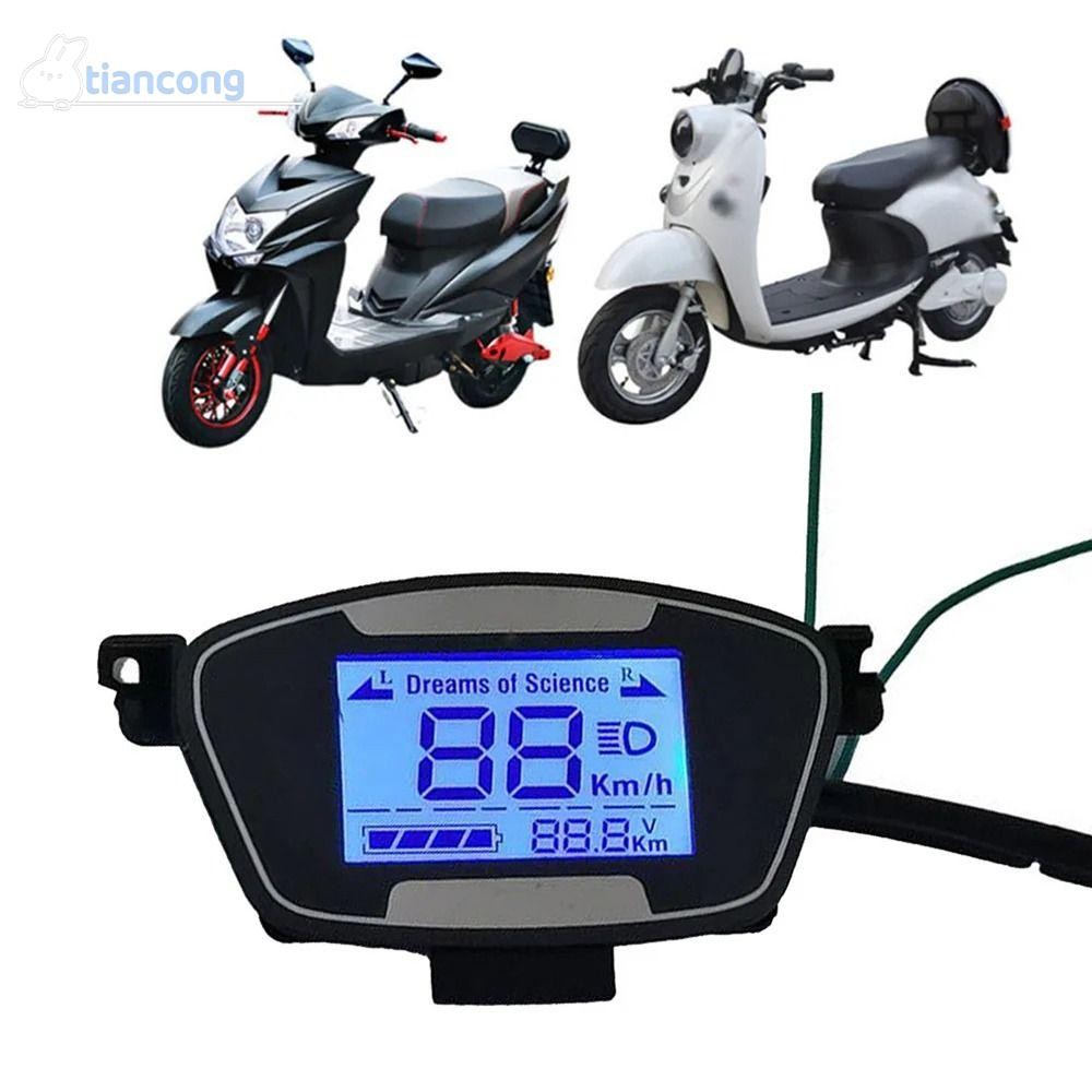 TIANCONG 1 ชิ้น Ebike สกู๊ตเตอร์จอแสดงผล LCD, 48-72 โวลต์จอแสดงผลอุปกรณ์เสริมมอเตอร์ Speedmeter หน้าจอ, 6Pin สําหรับจักรยานไฟฟ้า E-Bike รถจักรยานยนต์แผงควบคุม