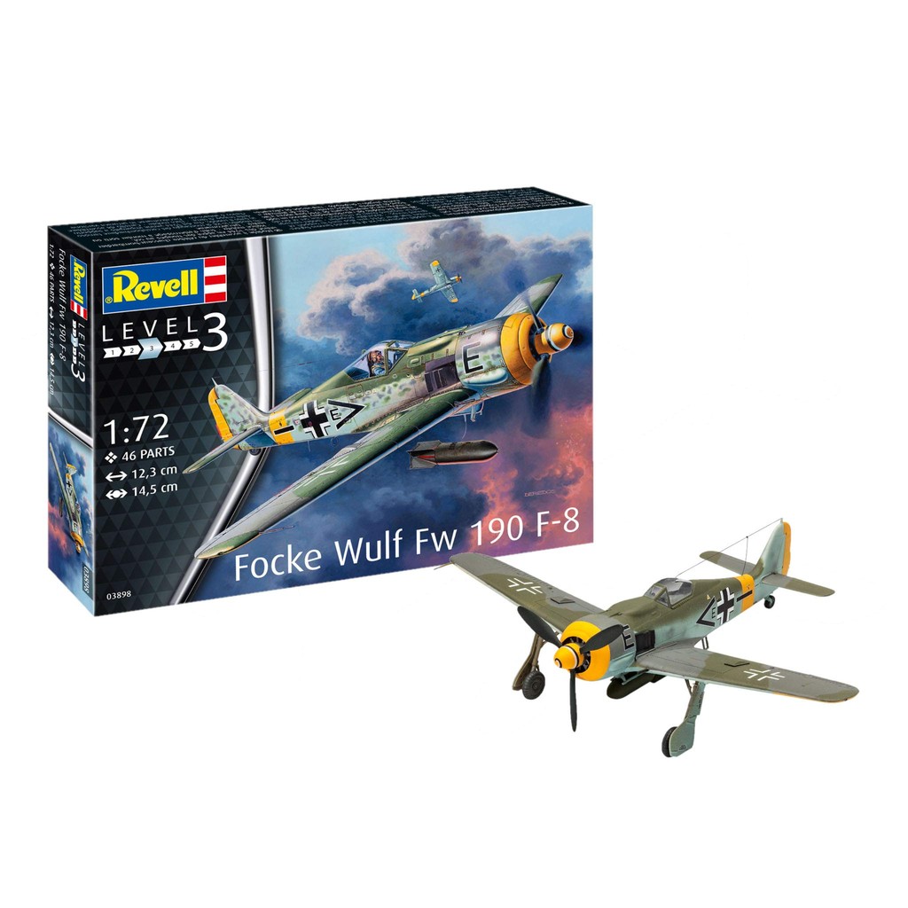 German Level 1/72 Luftwaffe Focke-Wulf Fw190F-8 Plastic Model 03898