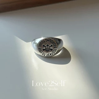 Love2Self MZ3-22 Super Cool แหวนแฟชั่นผู้ชายเงินสีดําแหวนหล่อผู้ชายอุปกรณ์เสริม Vintage ปรับแหวน