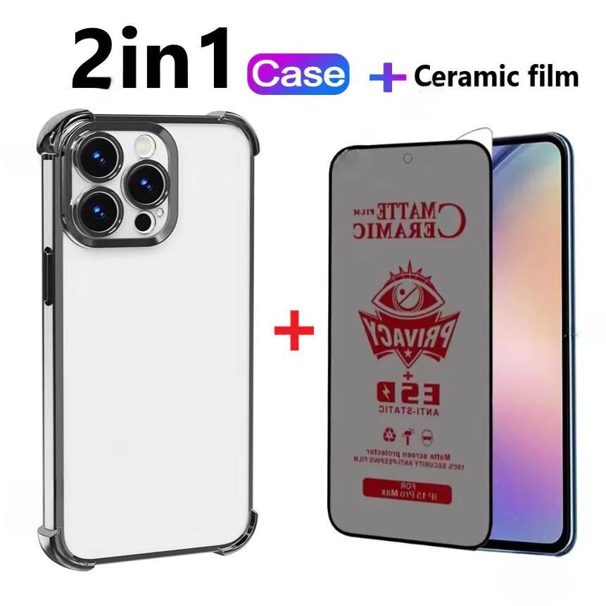2in1 เคสโทรศัพท์ + anti Peeping ฟิล์มนิรภัย Vivo Y29 Y39 V50 Y27S Y19S Y76 Y76S Y20 Y18 Y03 Y36 Y28 