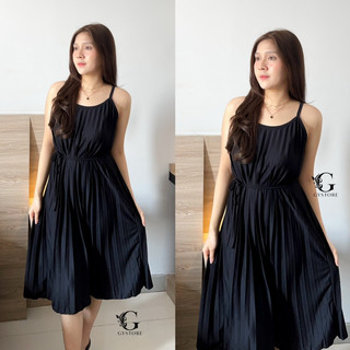 Midi Dress Plisket Tali - Dress Casual - Inner Dress Plisket