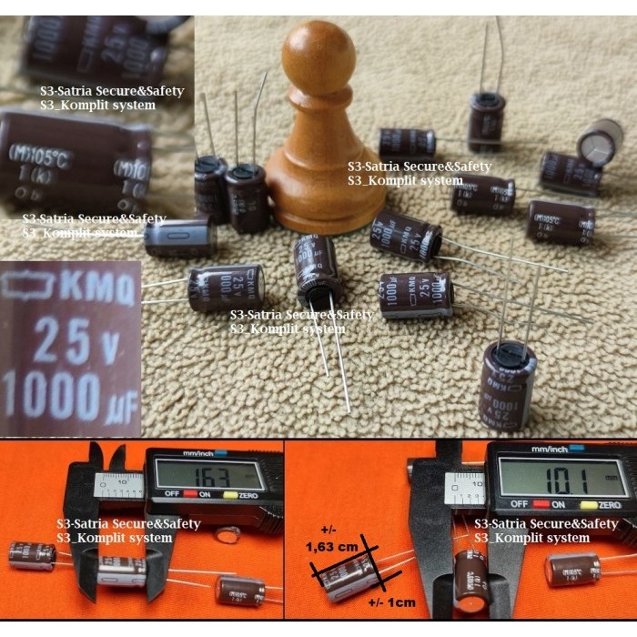 Elko ขนาดเล็ก 1000uf 25V elco 1000 uf 25vol v 25 vol 1000uf/25V 1000uf25V