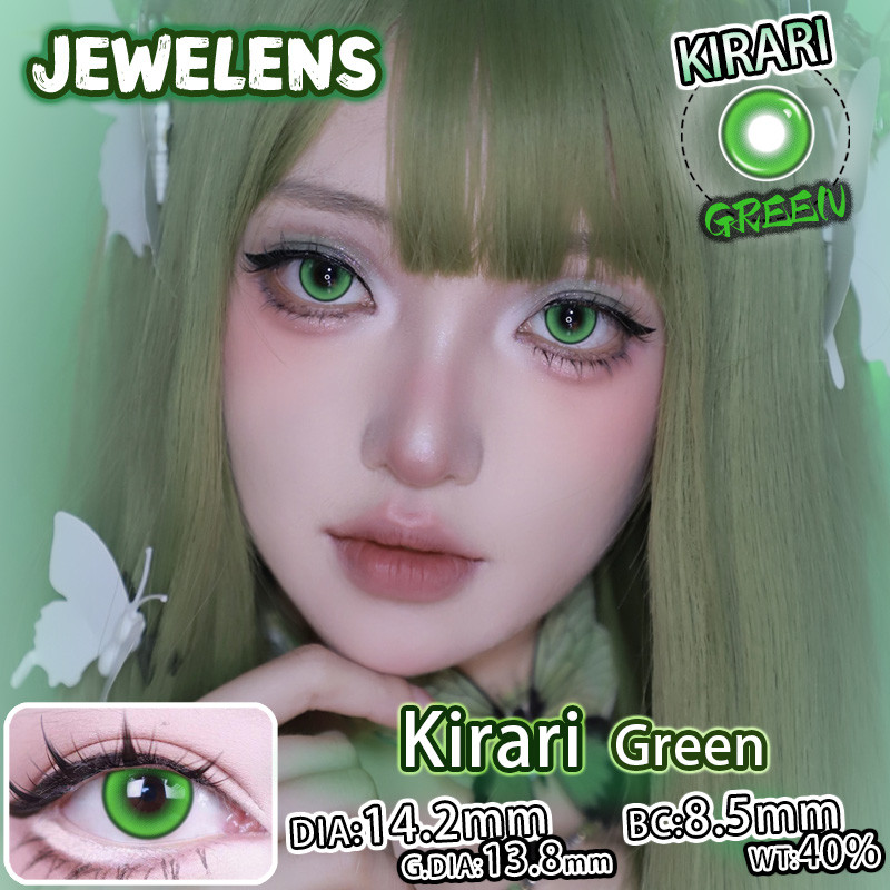JEWELENS 1 คู่อะนิเมะคอสเพลย์คอนแทคเลนส์สีสีเขียวนักเรียนฮาโลวีน Softlens