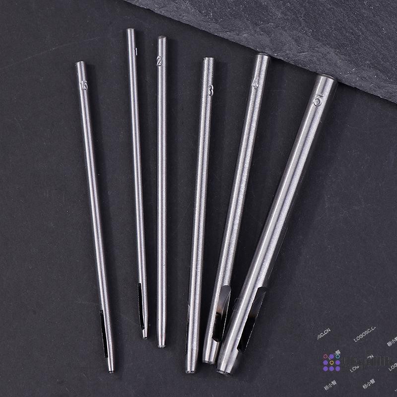 Uequilib 6 ชิ้นเครื่องมือเจาะรูหนังเหล็ก Hollow Round Hole Puncher - Sharp, เครื่องตัดกลมทนทานสําหรับสายนาฬิกา, เข็มขัด, กระดาษใหม่