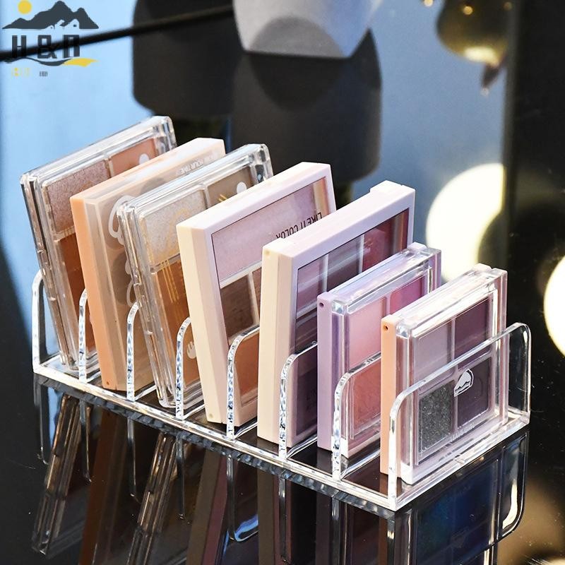 [H&B Apr] อะคริลิคขนาดกะทัดรัดอายแชโดว์ Palette Organizer ถาดแสดงกล่องเก็บชั้นวางเครื่องสําอางแต่งหน้าผู้ถือเครื่องมือลิ้นชัก Organizer {th}