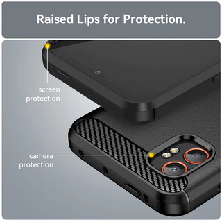 สําหรับ Samsung Galaxy XCover 7 Pro Soft Brushed Textured คาร์บอนไฟเบอร์กันกระแทก