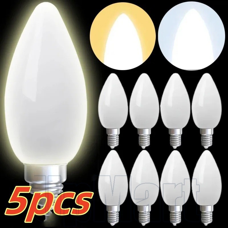 หลอดไฟ LED ฐานสกรูสากล E14/E12, 1W 220V สําหรับบ้าน/เชิงพาณิชย์, โคมไฟตู้เย็นที่อยู่อาศัยพลาสติก - 360° แสง (1/3/5ชิ้น)