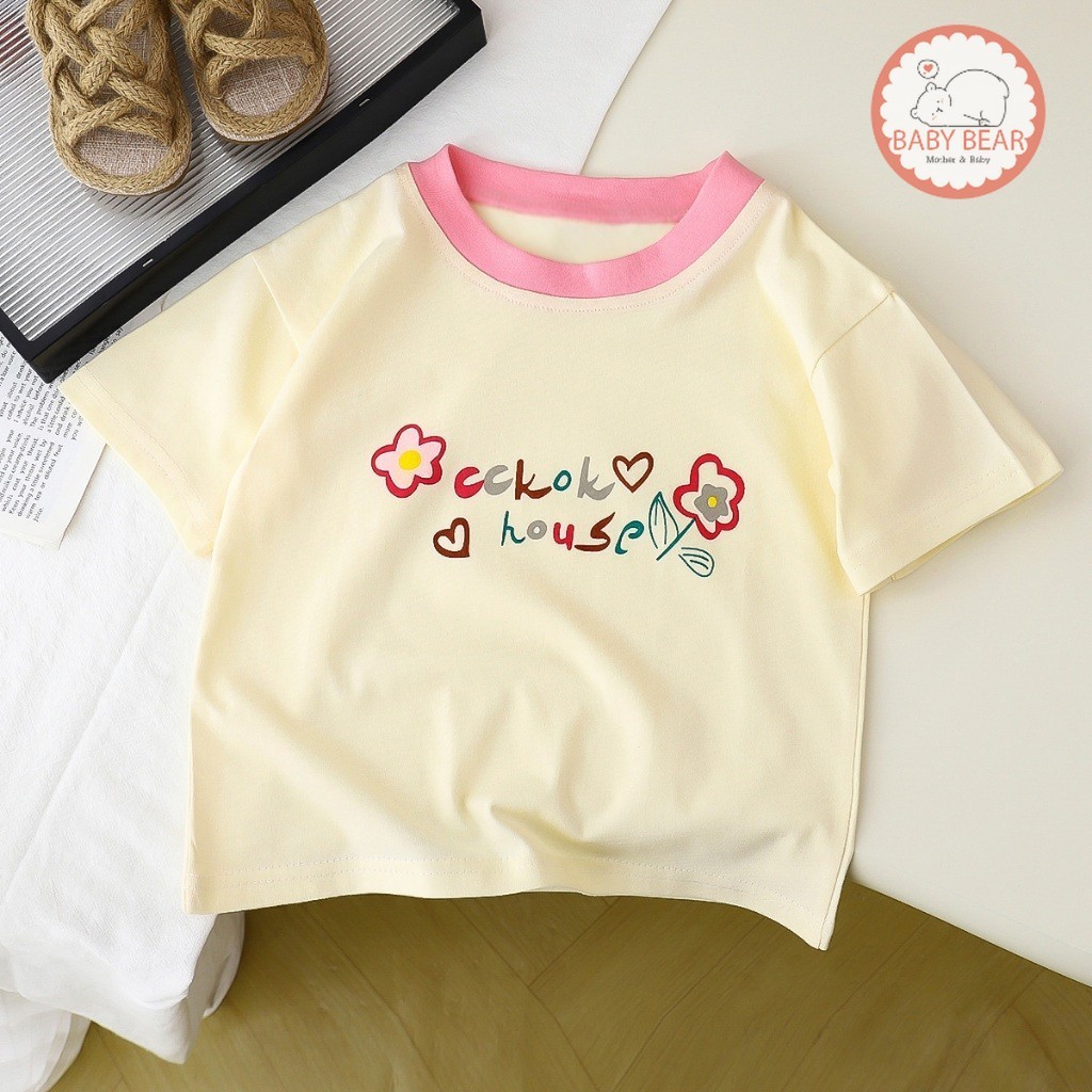 ใหม่ เสื้อยืดเด็ก เสื้อผ้าแฟชั่นเด็ก ลายดอกไม้น่ารักๆ รูปที่ 3