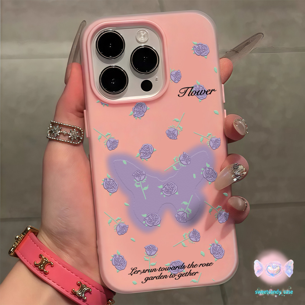 จัดส่งในพื้นที่ เคสโทรศัพท์มือถือ ผีเสื้อสวย เคสแบบสองขั้น For IPhone16 15 14 13 12 11 6 7 8 plus Pr
