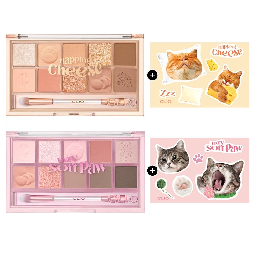 CLIO Pro Eye Palette Atelier In Hannam / Spring Sunshine / KOSHORT Napping Cheese / Lazy Soft Paw / 