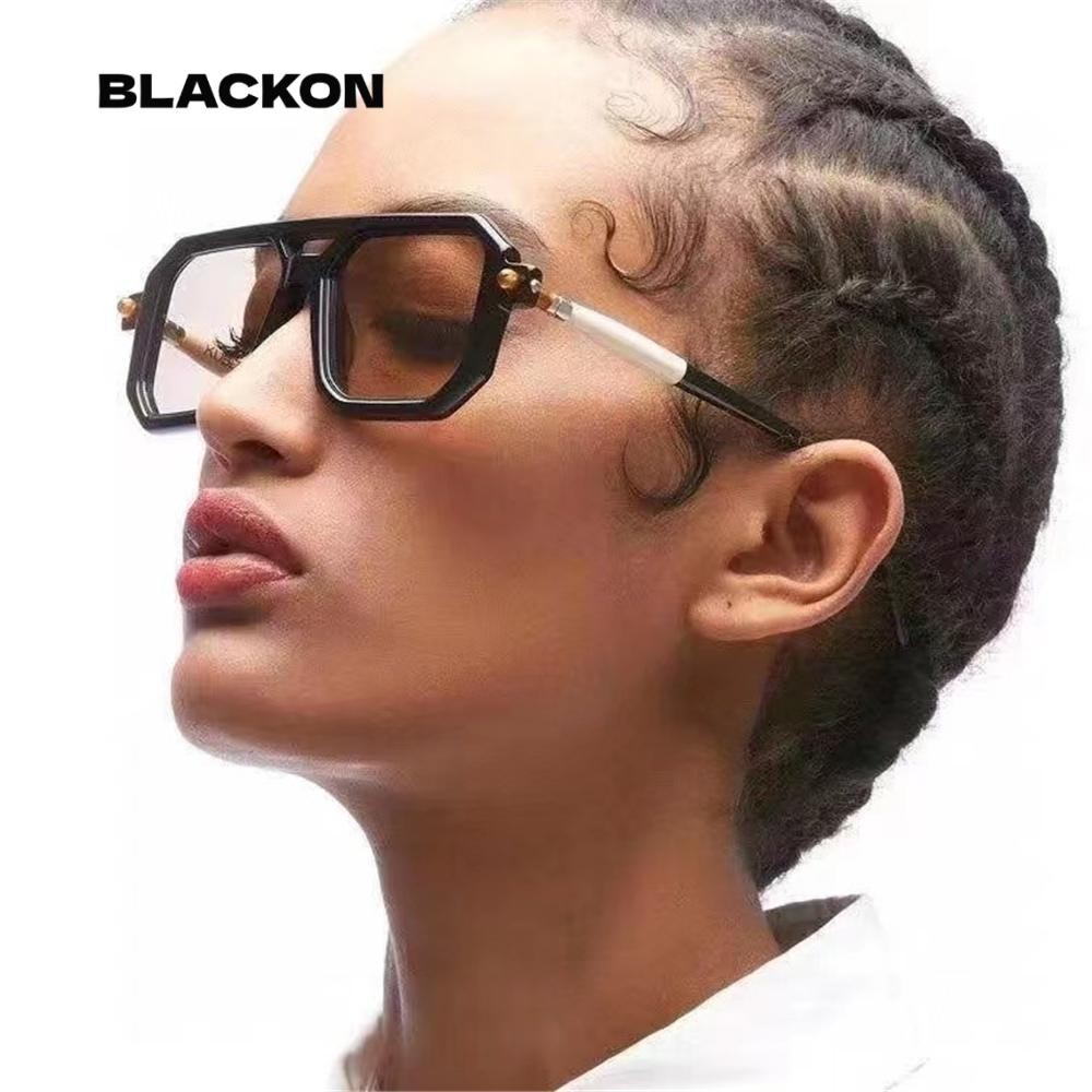 BLACKON แว่นกันแดดผู้หญิง Retro Fashion Glasses Leopard Sun Glasses