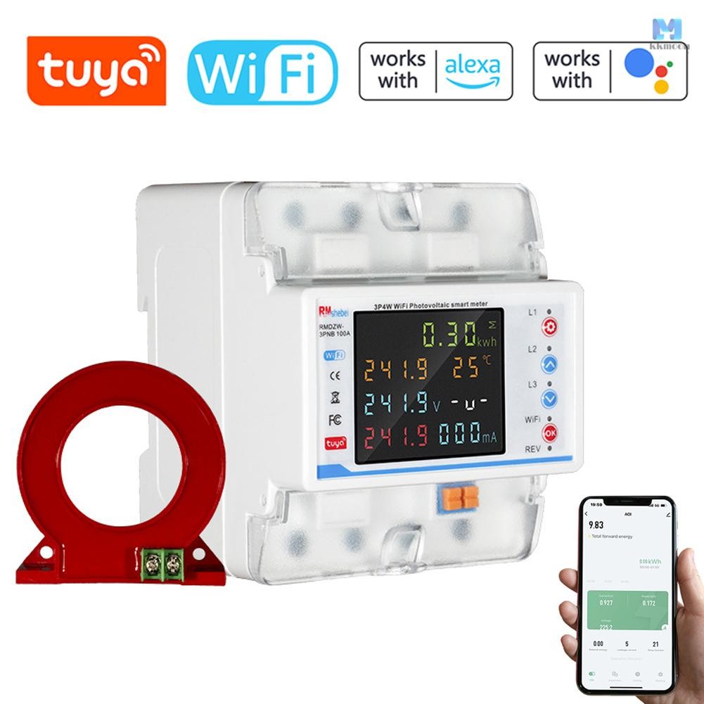 Tuya WiFi อัจฉริยะ Circuit Breaker อัตโนมัติ Reclosure Protector 3P4W Power Meter สามเฟส Reclosure สวิทช์หลายการป้องกัน Timing Schedule ไฟฟ้าวัดสนุก