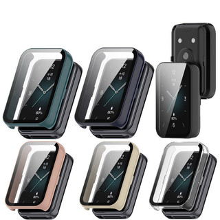 กระจก + เคสสําหรับ Honor Band 9 สมาร์ทวอทช์ All-Around ป้องกันหน้าจอ Hard PC กันชนฝาครอบกระจกนิรภัย