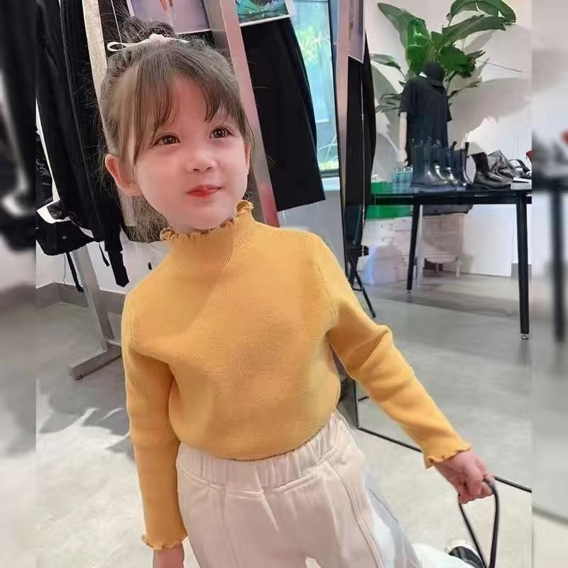 2 ชิ้นแขนยาวสําหรับเด็กผู้หญิง Dralon ครึ่งคอสูงเสื้อยืดเสื้อฐานอเนกประสงค์ - รูปที่ 7