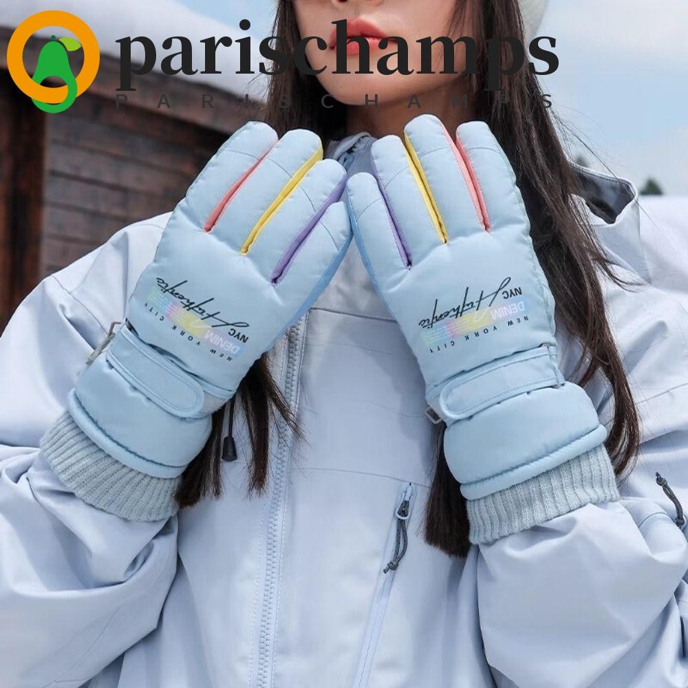 Parischamps ถุงมือสโนว์บอร์ด, เก็บถุงมือเล่นสกีหน้าจอสัมผัสที่อบอุ่น, ยืดหยุ่นกันลมกันน้ํา Thicken ขี่ Mittens Man