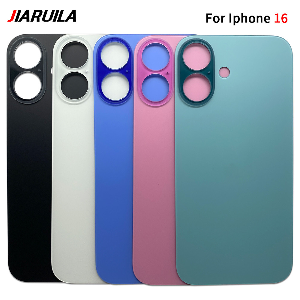 สําหรับ Phone 16 / สําหรับ Phone 16 Plus ฝาหลังกระจกด้านหลังเปลี่ยนด้านหลังด้านหลังประตูฝาครอบแบตเตอ