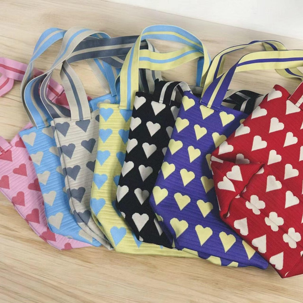【พร้อมส่ง】miss bag fashion กระเป๋าช๊อปปิ้งไฮโซทอลายริ้ว กระเป๋าทรงสวย