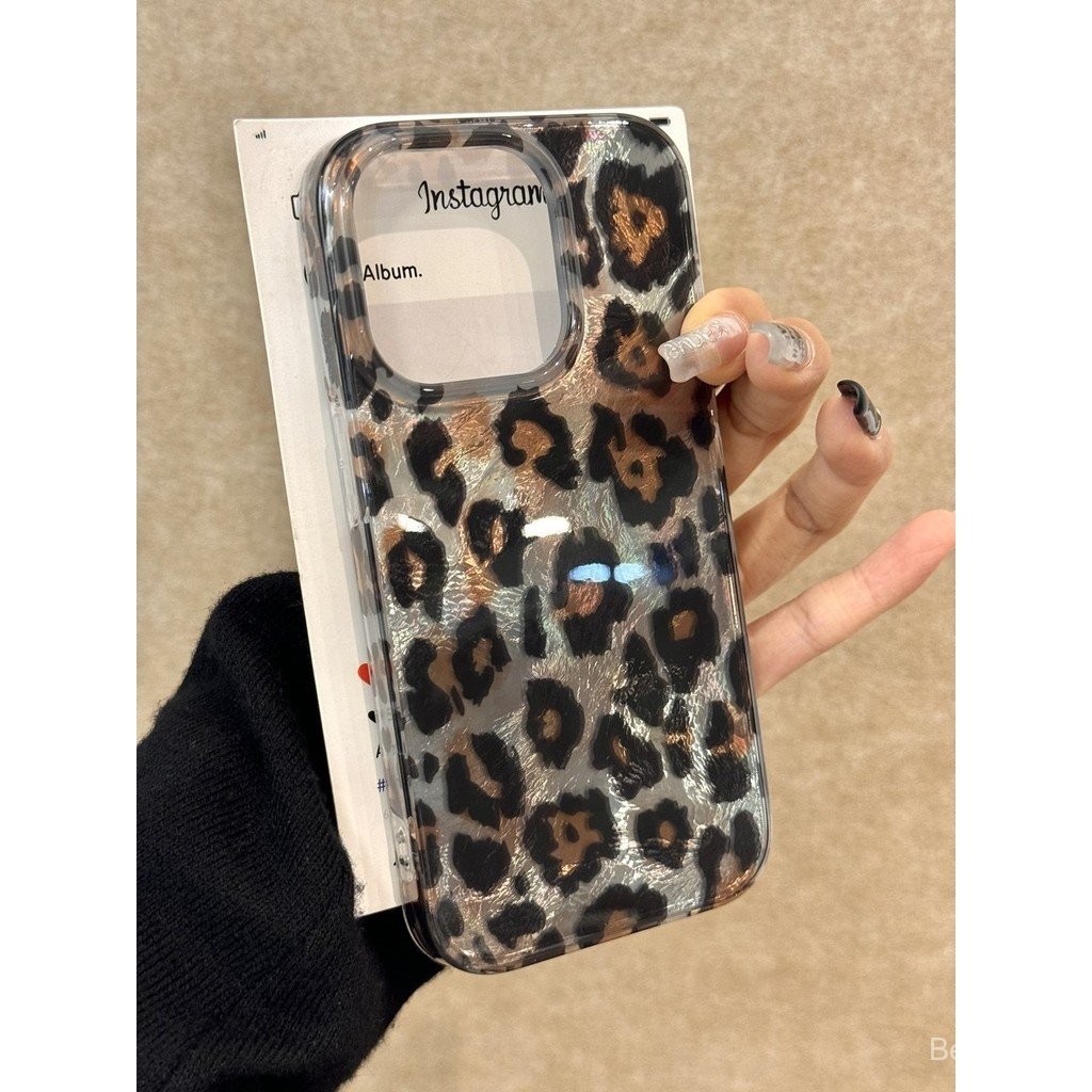 เคสโทรศัพท์มือถือสำหรับ iPhone เคสโทรศัพท์มือถือลายเสือดาวแบบเต็มหน้าจอสำหรับ ihone16promax15pro เคส