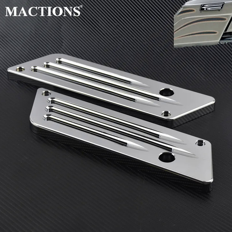 Mo2xMotorcycle Chrome Saddlebag Latch Cover Aluminum For Harley Touring FLH FLT 1993-2013 Road King 